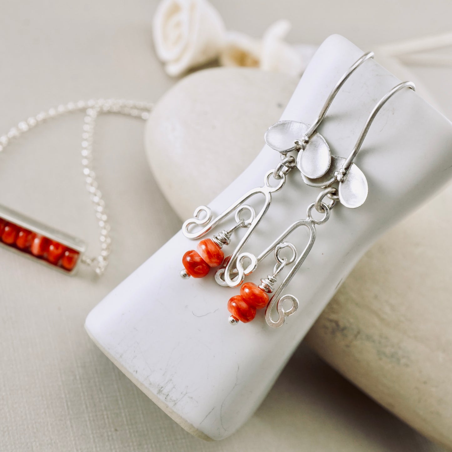 Spiny Oyster Ladybug Earrings