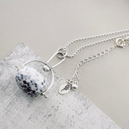 Petite Swings Fired Agate Swivel Drop Pendant