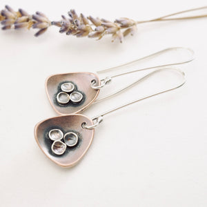 DT - Dancing Triangles Long Earrings (Copper, Sterling)