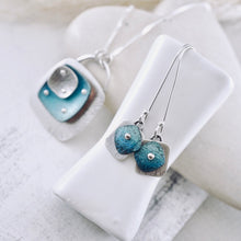 Load image into Gallery viewer, RH - Retro Petite Square Long Earrings (Silver &amp; Turquoise)