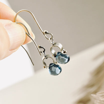 Petite Swings London Blue Topaz Earrings
