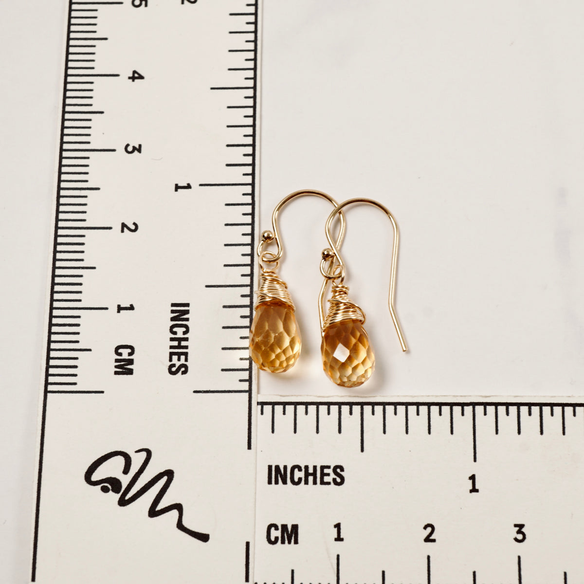 Petite Citrine Faceted Drop Earrings