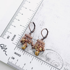 TN Strawberry Quartz & Citrine Petite Chandelier Earrings (Copper)