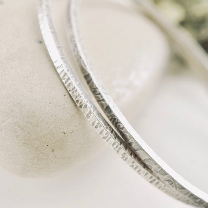 Stackable Square Forged Bangle Bracelet