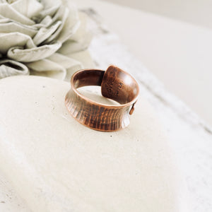 AM Thick Bark Wrap Open Ring Band - Size 7