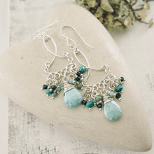 Load image into Gallery viewer, TN Natural Turquoise Cocktail Chandelier Earrings (SS)