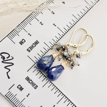 Load image into Gallery viewer, TN Lapis &amp; Labradorite Cluster Earrings (gold-filled)