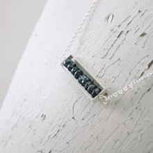 Load image into Gallery viewer, TN Royal Blue Kyanite Long Bar Necklace (Sterling Silver)