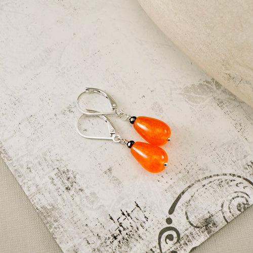 TN Carnelian Drop Earrings (Sterling)