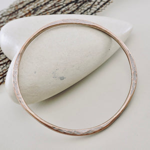 Stackable - Thick Forged Bangle Bracelet (copper)