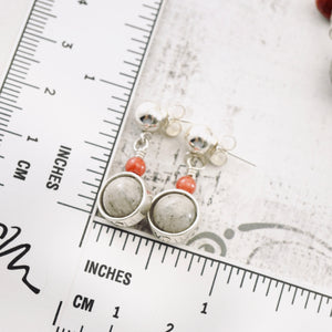 TN Gray Jasper Orbit Earrings (SS)