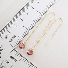 Load image into Gallery viewer, TN Pink Mystic Quartz U-Threader Chain Earrings (GF)