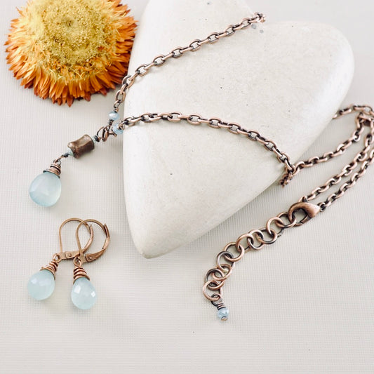 Petite Chalcedony Barrel Pendant