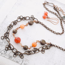 Load image into Gallery viewer, TN Pink Agate Double Strand Necklace (Copper)