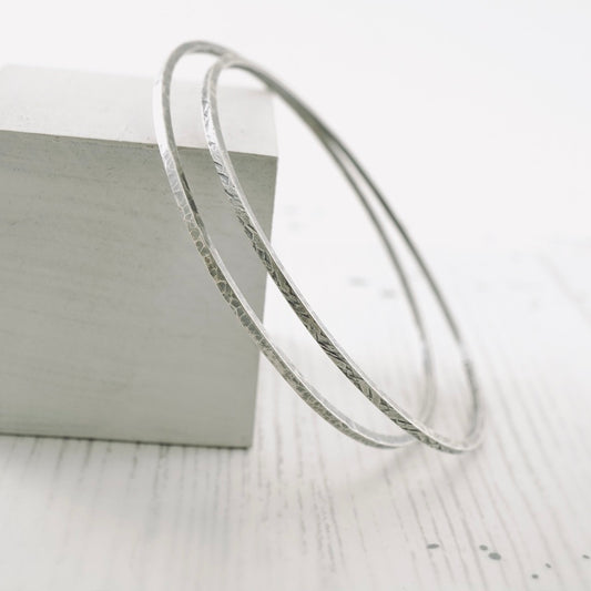 Stackable Square Forged Bangle Bracelet