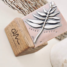 Load image into Gallery viewer, Inspirational Tile – “Never Settle” (Walnut Stand included)