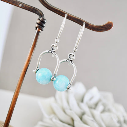 Petite Swings Amazonite Earrings