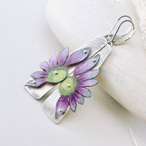 RH - Wildflower Tapered Drop Earrings (Mulberry Lime) - CUSTOM ORDER