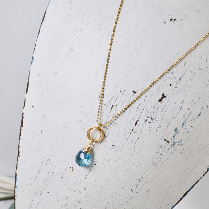Swiss Blue Topaz Bauble Pendant