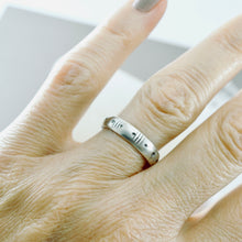 Load image into Gallery viewer, Stackable - Half Round Line and Dots Textured Ring (Sterling - 6.5)