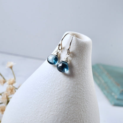 Petite London Blue Topaz Drop Earrings