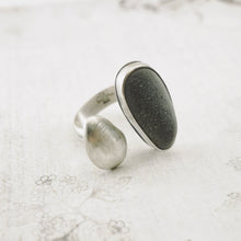 Load image into Gallery viewer, River Songs - Gray  Pebble and Hollow Pod Ring (Size 8.5)