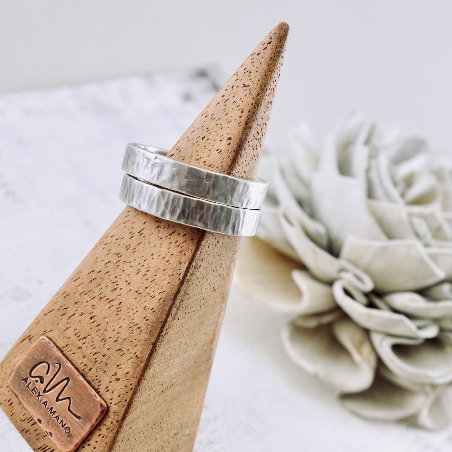 Thin Bark Silver Band (Size: 6.5)