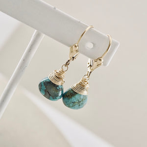 TN Natural Turquoise Petite Drop Earrings (GF)
