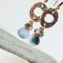 Load image into Gallery viewer, TN Dumortierite Copper Dangle Earrings (Copper)