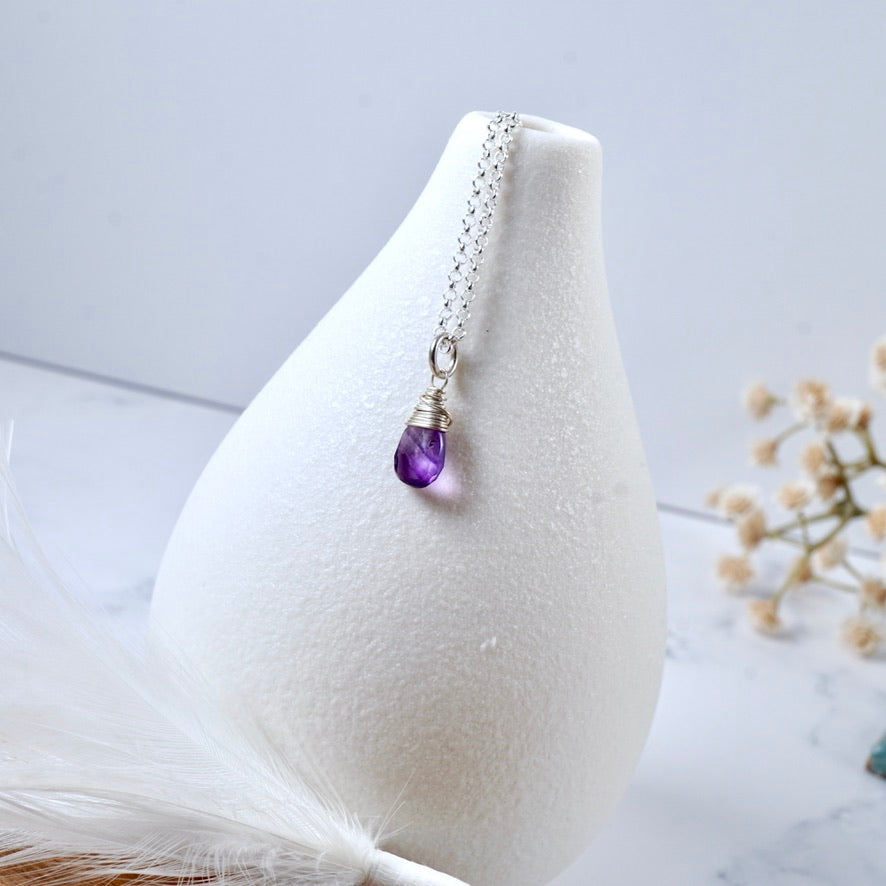 Petite Amethyst Drop Pendant