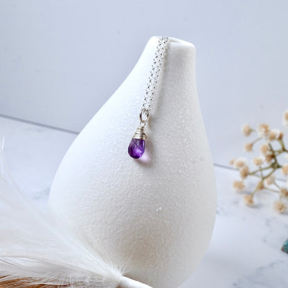 Petite Amethyst Drop Pendant