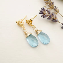 Load image into Gallery viewer, TN Premium Blue Topaz Drop Earrings (GF)