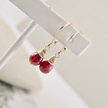 Load image into Gallery viewer, TN Natural Ruby Petite Drop Earrings (GF)