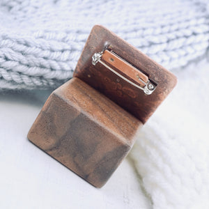 RH - Inspirational Brooch with Walnut Stand: DREAM BIG