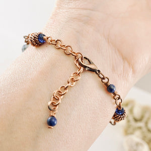 TN Lapis & Crystal Bracelet (Copper)