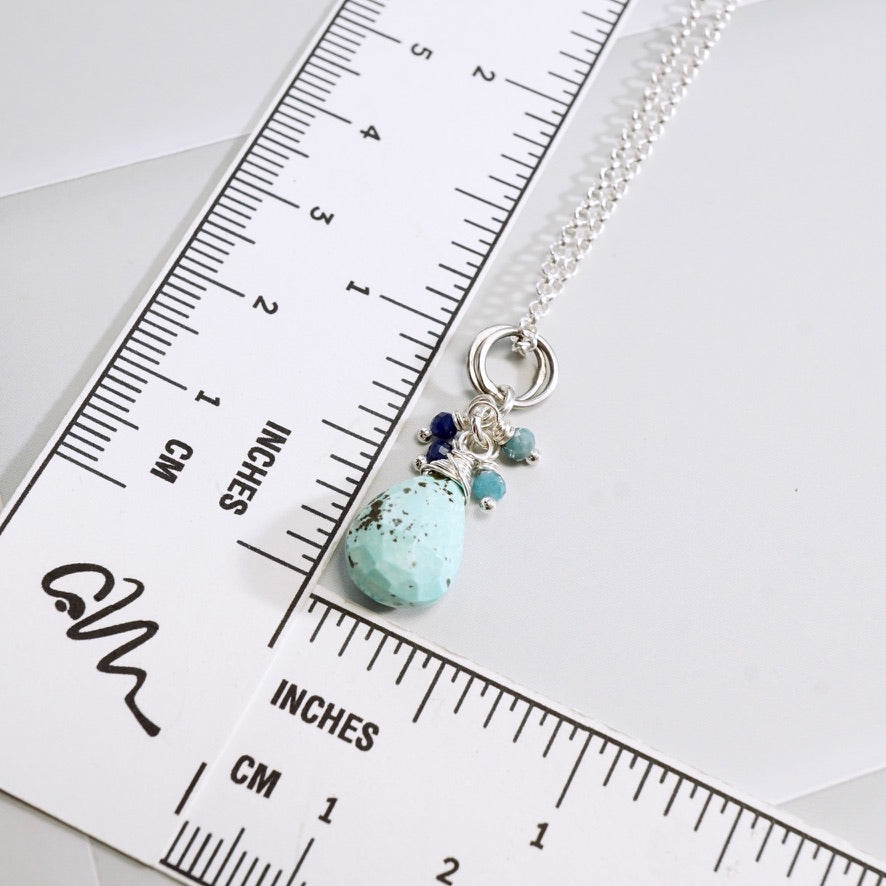 Natural Turquoise Cluster Pendant