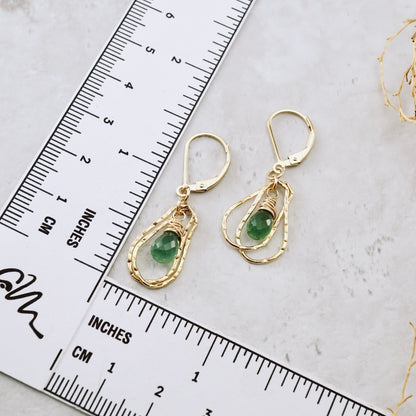 Zambian Emerald Double Hoop Earrings