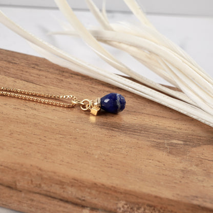 Petite Lapis Drop Pendant