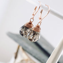 Load image into Gallery viewer, TN Black Rutilated Quartz Drop Earrings (Copper)