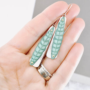 RH - Tropical Leaf Tapered Drop Earrings (Tropical Green)