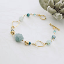 Load image into Gallery viewer, TN Amazonite &amp; Gold Bracelet (Gold Vermeil)