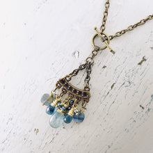 Load image into Gallery viewer, TN Blue Kyanite &amp; London Blue Topaz Pendant (Brass)