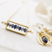Load image into Gallery viewer, TN Iolite Petite Bar Necklace (Gold-filled)