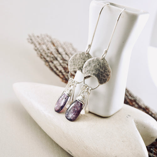 AM – Purple Kyanite Crescent Earrings (SS)