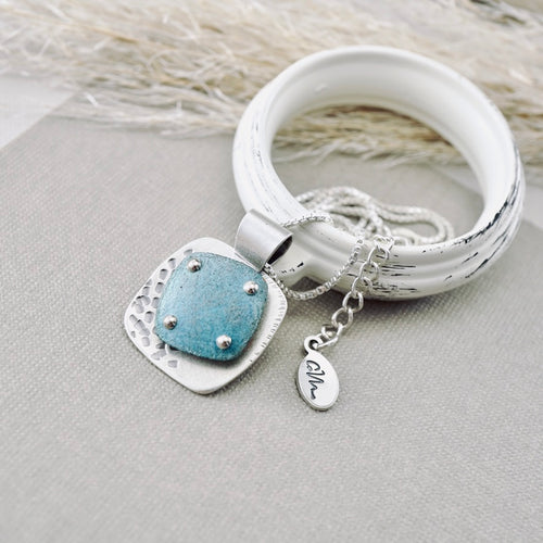 RH - Retro Petite Double Square Pendant (Turquoise & Sky)