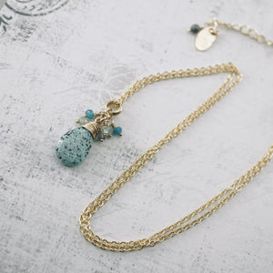 TN Turquoise & Aquamarine Charm Pendant (Gold-filled)