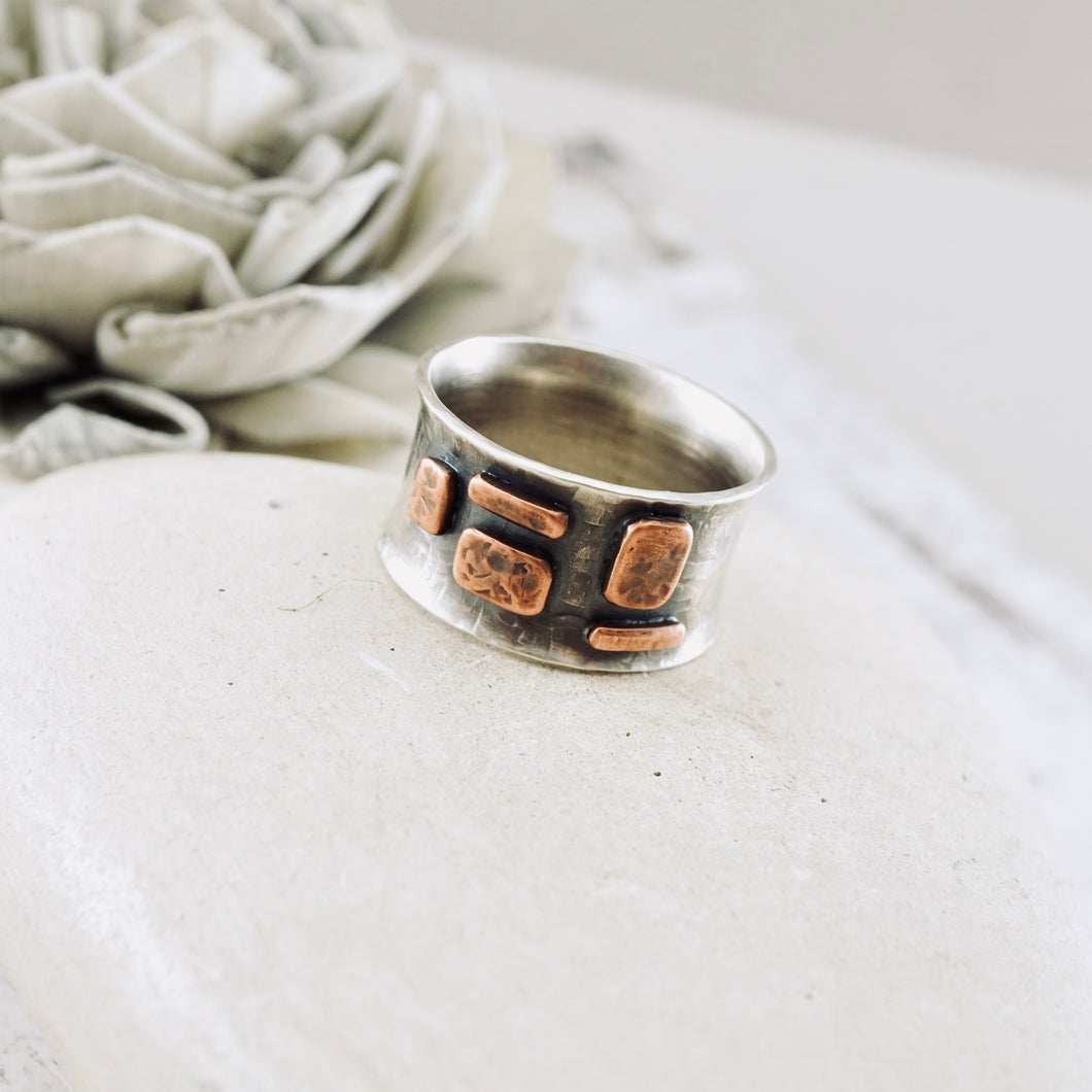 AM Box Weave Mosaic Ring - Size 7.5