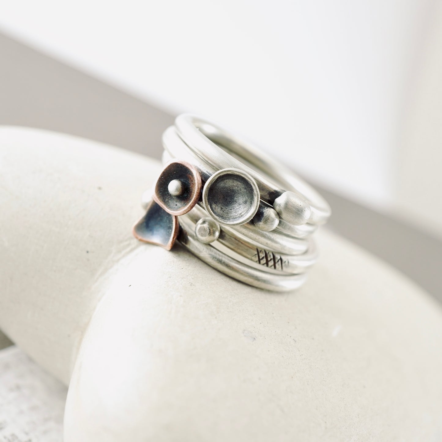 Stacking Ring Single Silver Granule