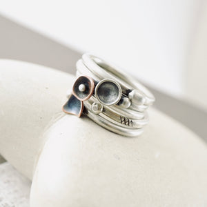 Stackable - Oval Pebble Ring (Sterling)