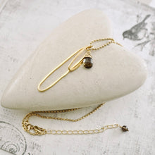 Load image into Gallery viewer, TN Double Hoop Smoky Quartz Pendant (Gold-filled)